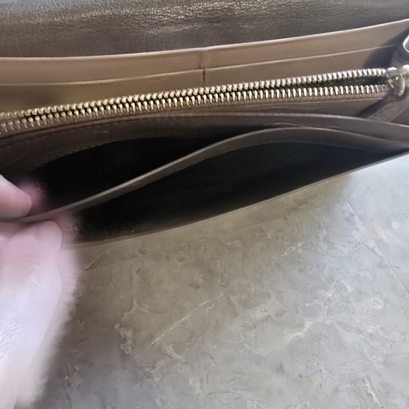 Prada Authentic Calf Skin Leather Ribbon Gray Brown Taupe Wallet - Picture 12 of 12